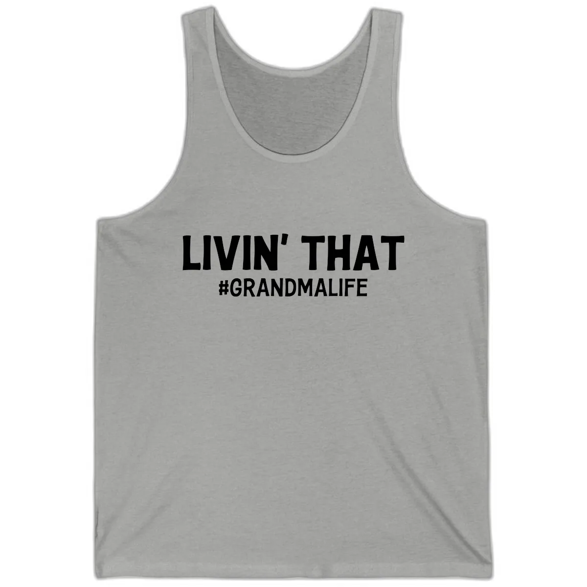Livin' That Grandma Life Typography Tank in Athletic Heather