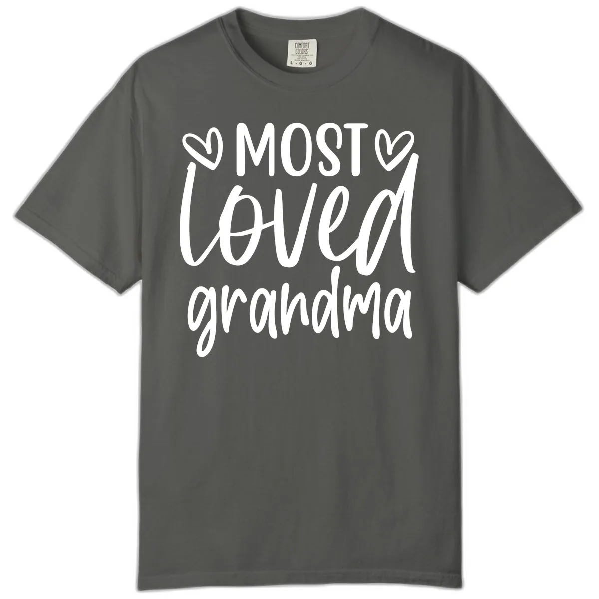 Most Loved Grandma Typography Design Comfort Color in Pepper