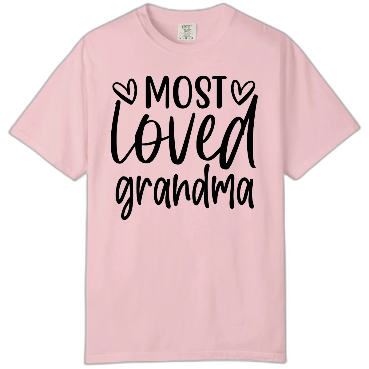 Most Loved Grandma Typography Design Comfort Color in Blossom
