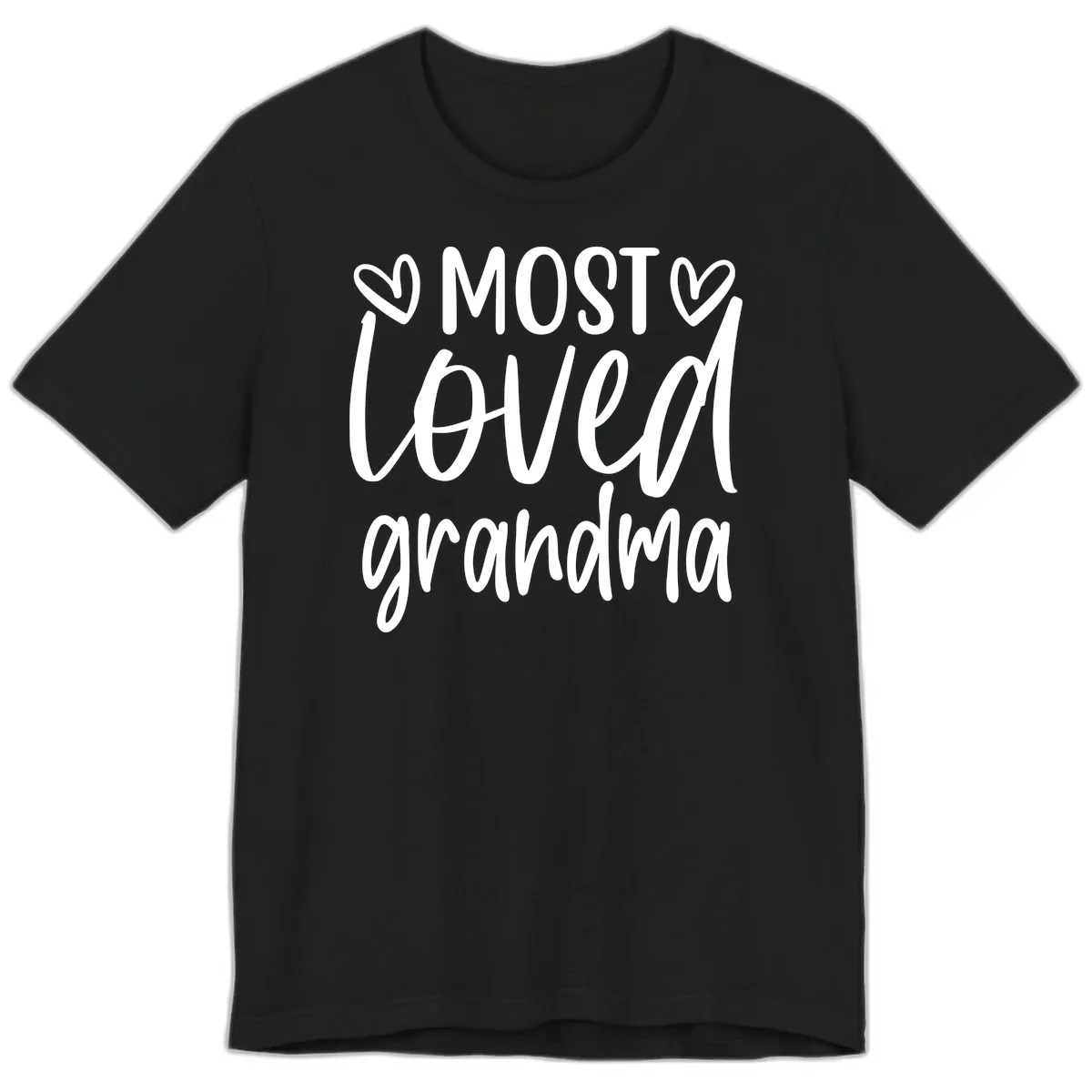 Most Loved Grandma Typography Design Premium T-Shirt in Black