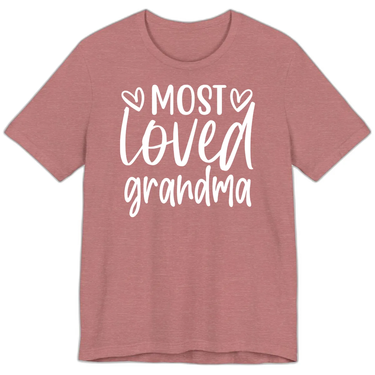 Most Loved Grandma Typography Design Premium T-Shirt in Heather Mauve