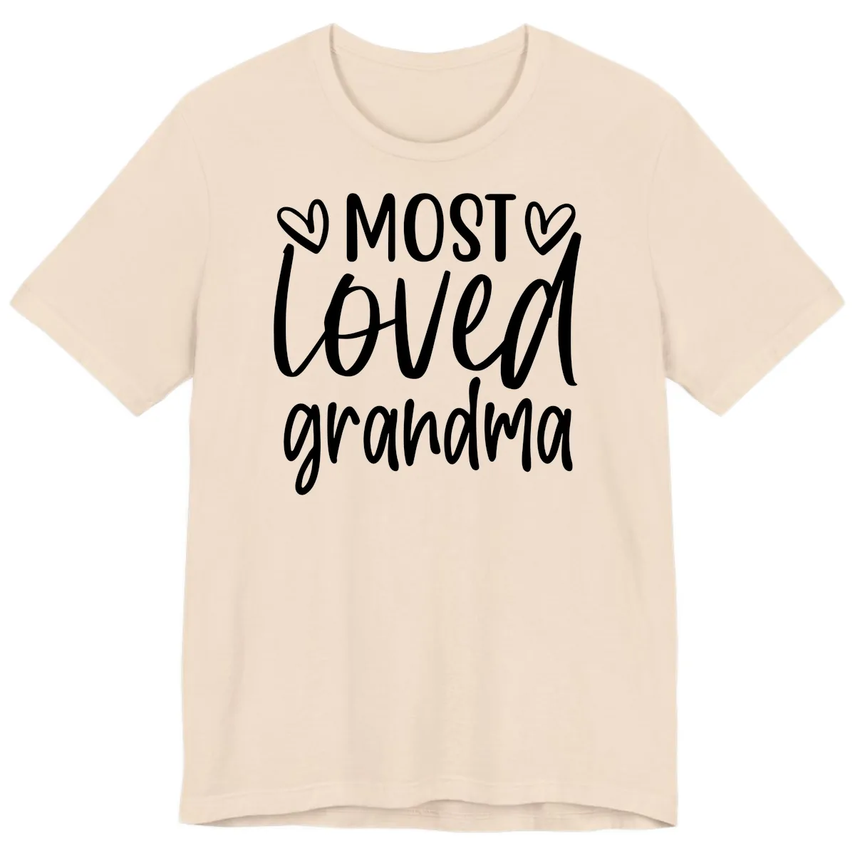 Most Loved Grandma Typography Design Premium T-Shirt in Soft Cream