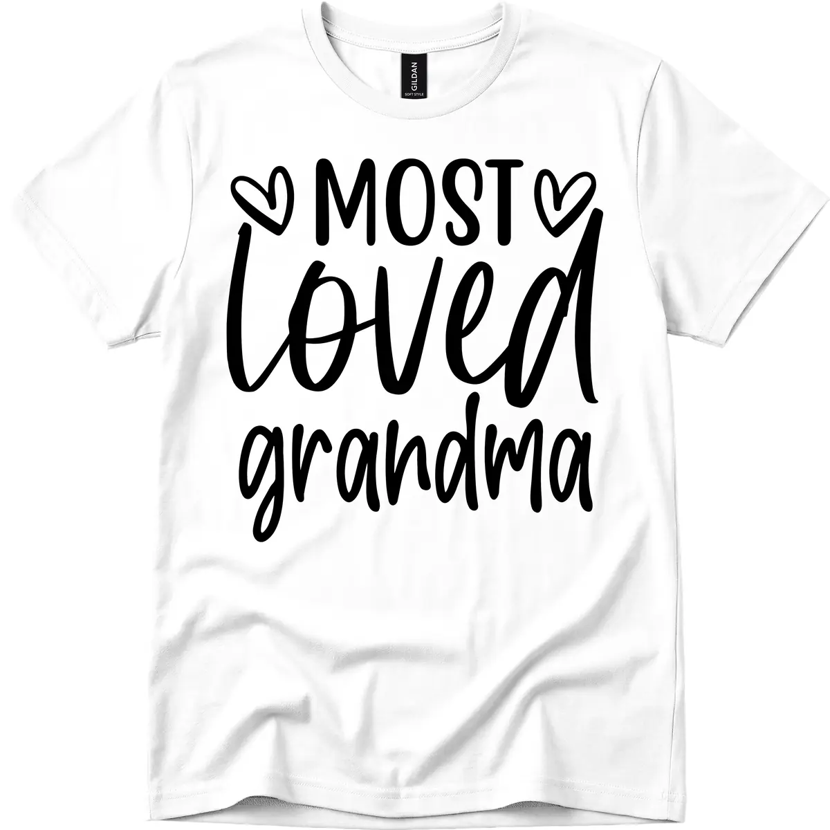 Most Loved Grandma Typography Design T-Shirt in White