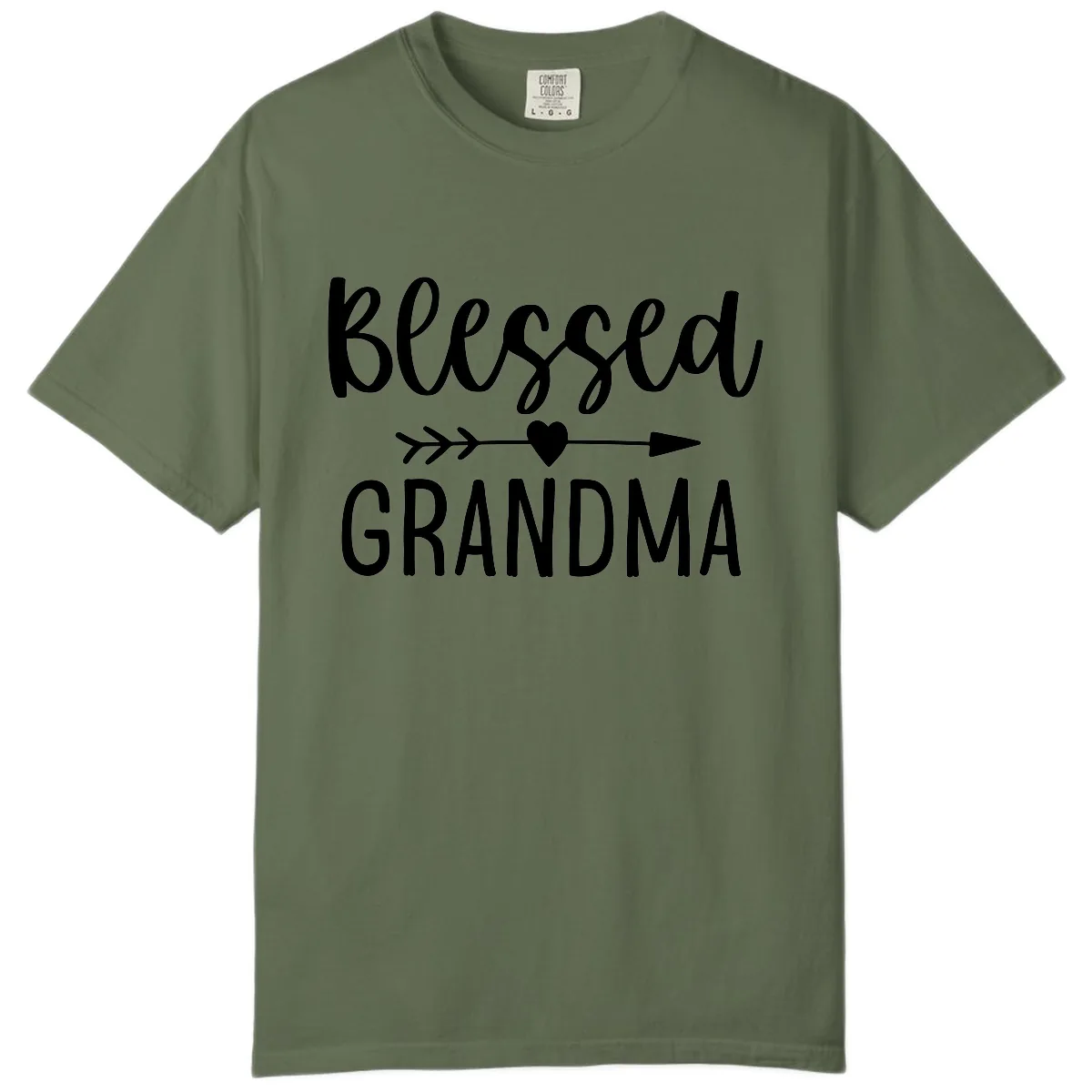 Blessed Grandma Arrow Heart Design Comfort Color in Sage
