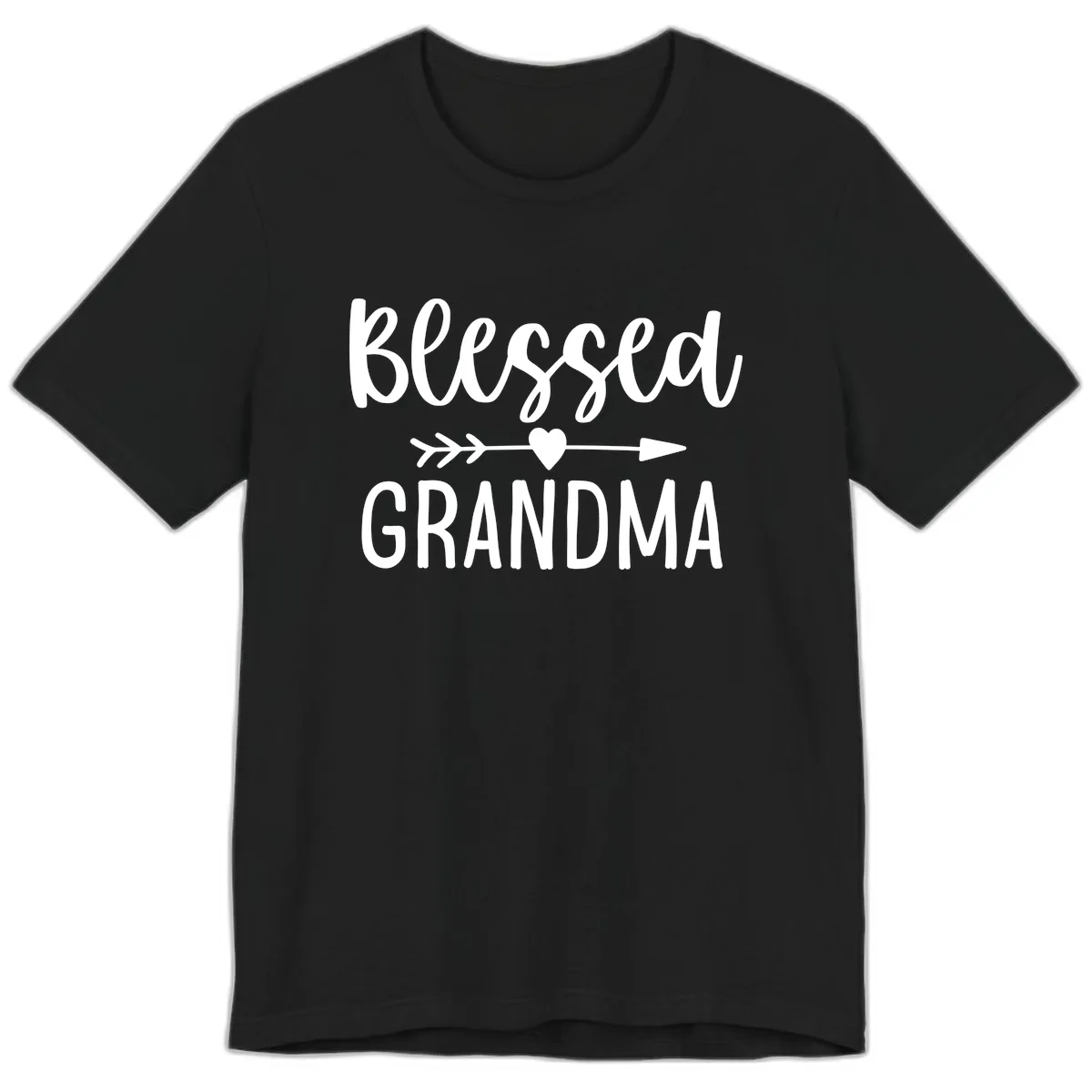 Blessed Grandma Arrow Heart Design Premium T-Shirt in Black
