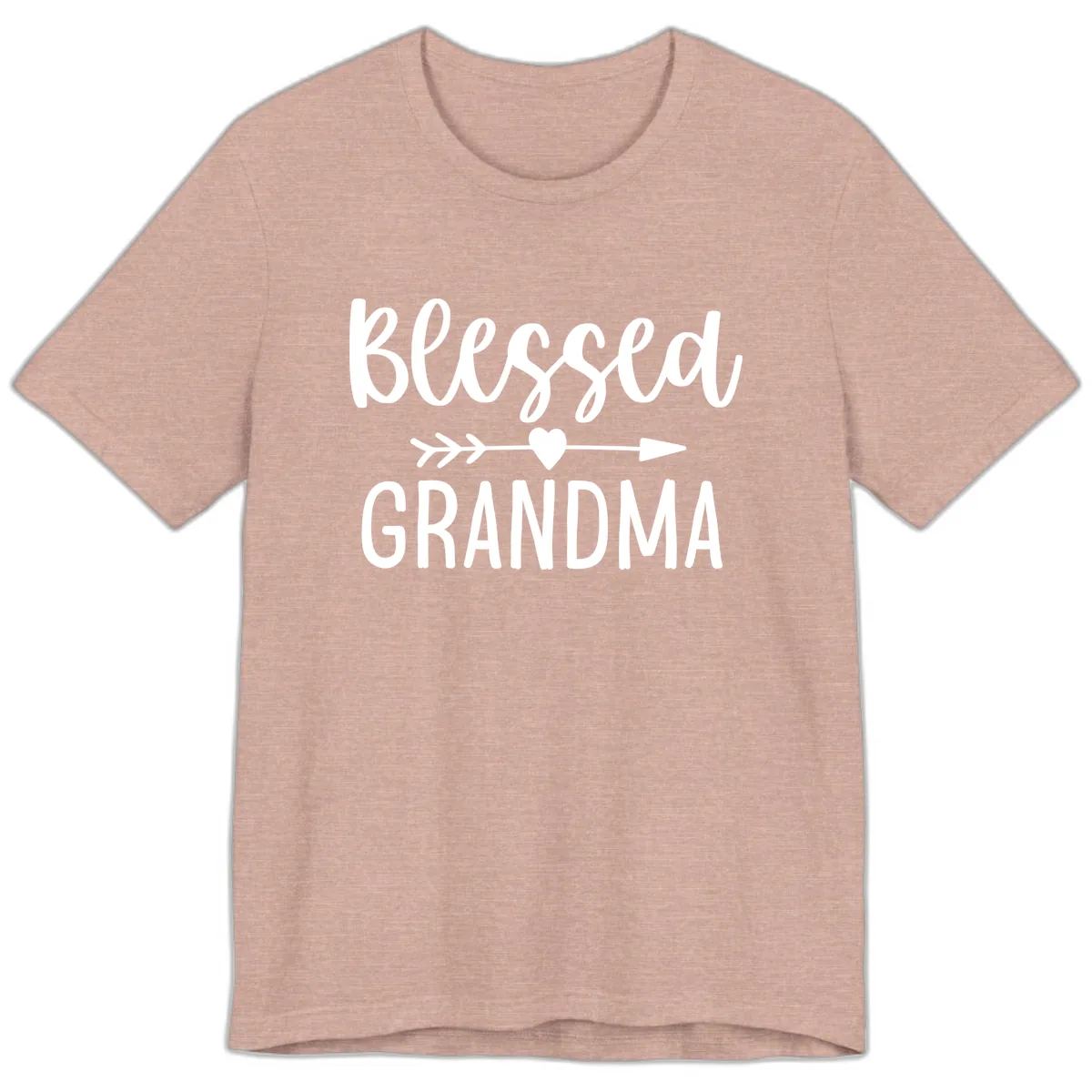 Blessed Grandma Arrow Heart Design Premium T-Shirt in Heather Prism Peach