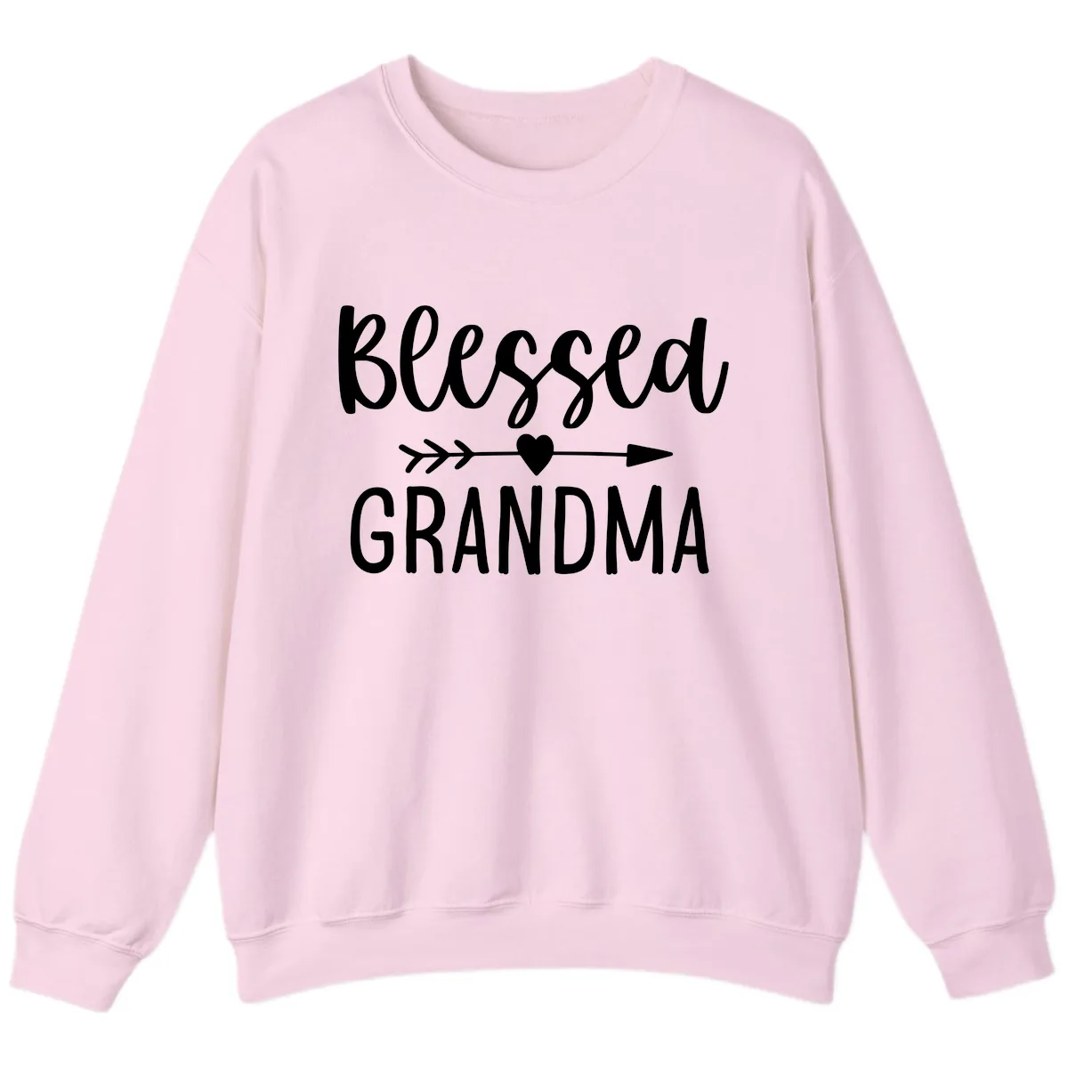 Blessed Grandma Arrow Heart Design Sweatshirt in Light Pink