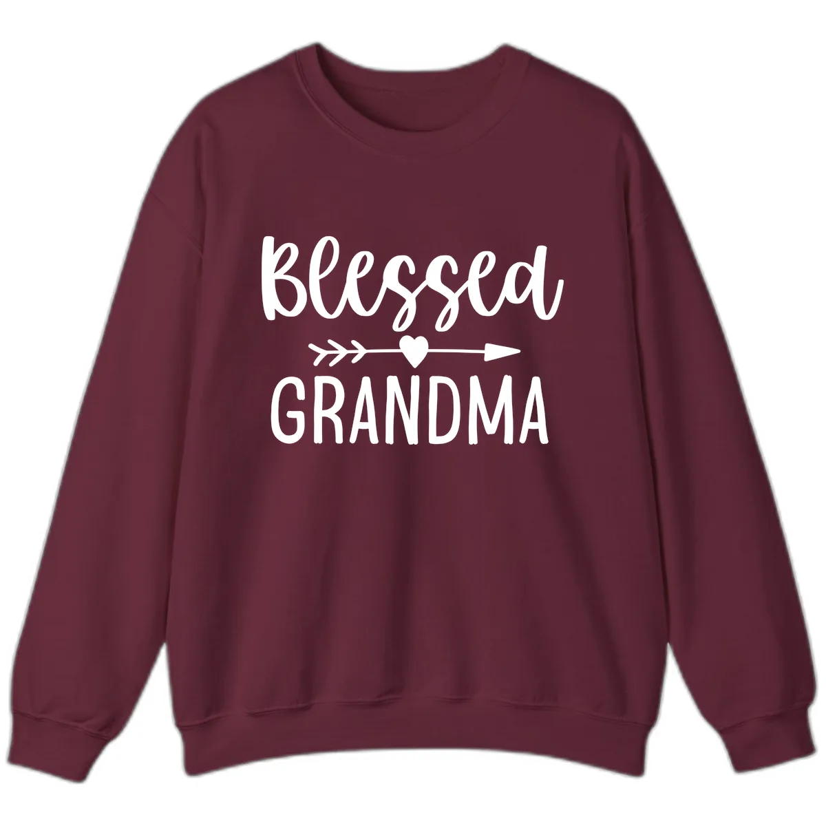 Blessed Grandma Arrow Heart Design Sweatshirt in Maroon