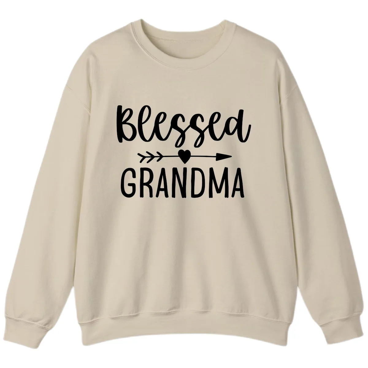 Blessed Grandma Arrow Heart Design Sweatshirt in Sand