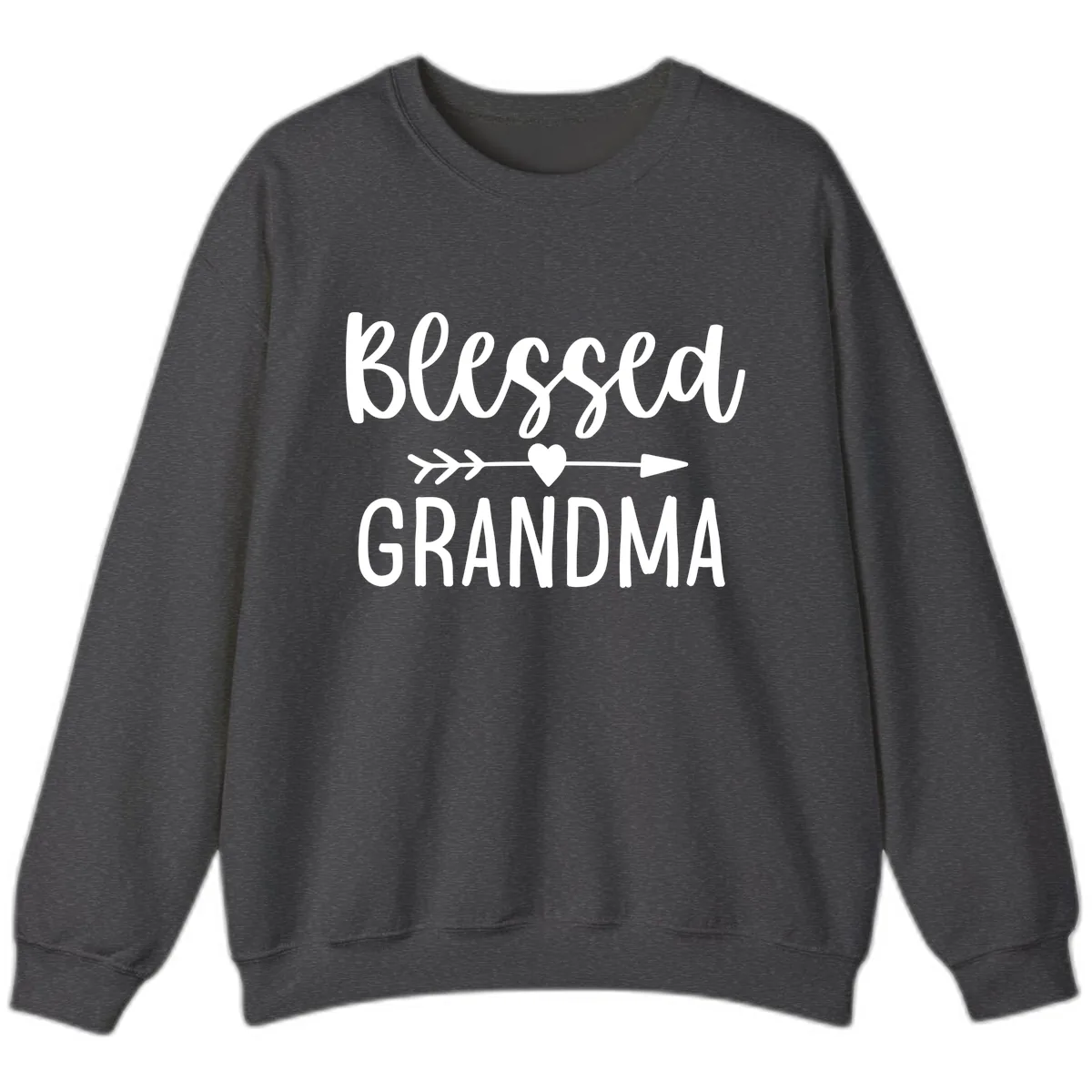 Blessed Grandma Arrow Heart Design Sweatshirt in Dark Heather