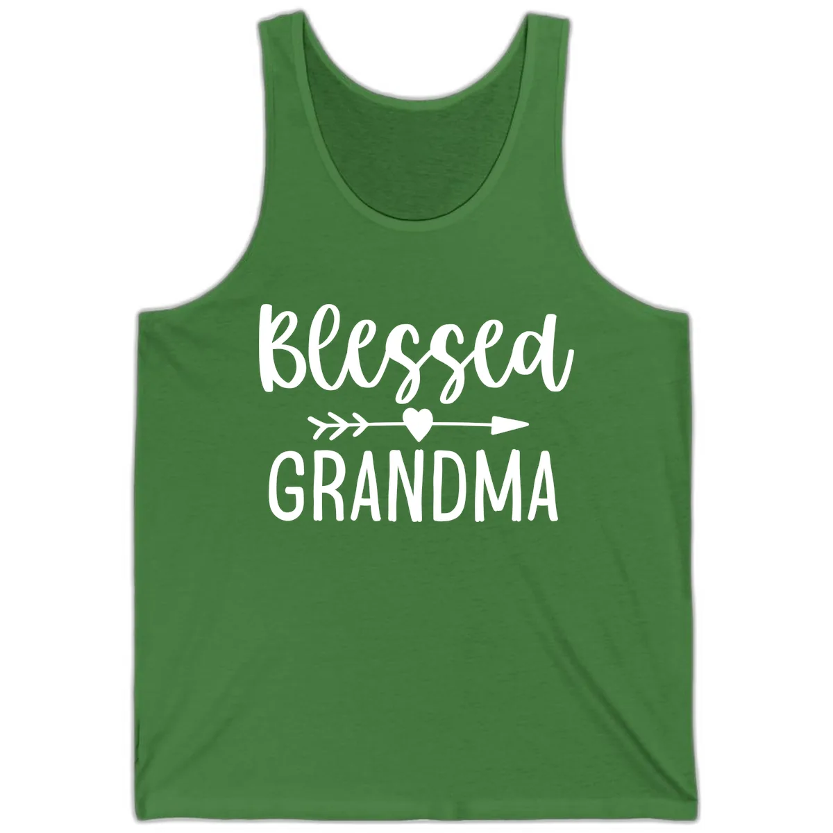 Blessed Grandma Arrow Heart Design Tank in Leaf