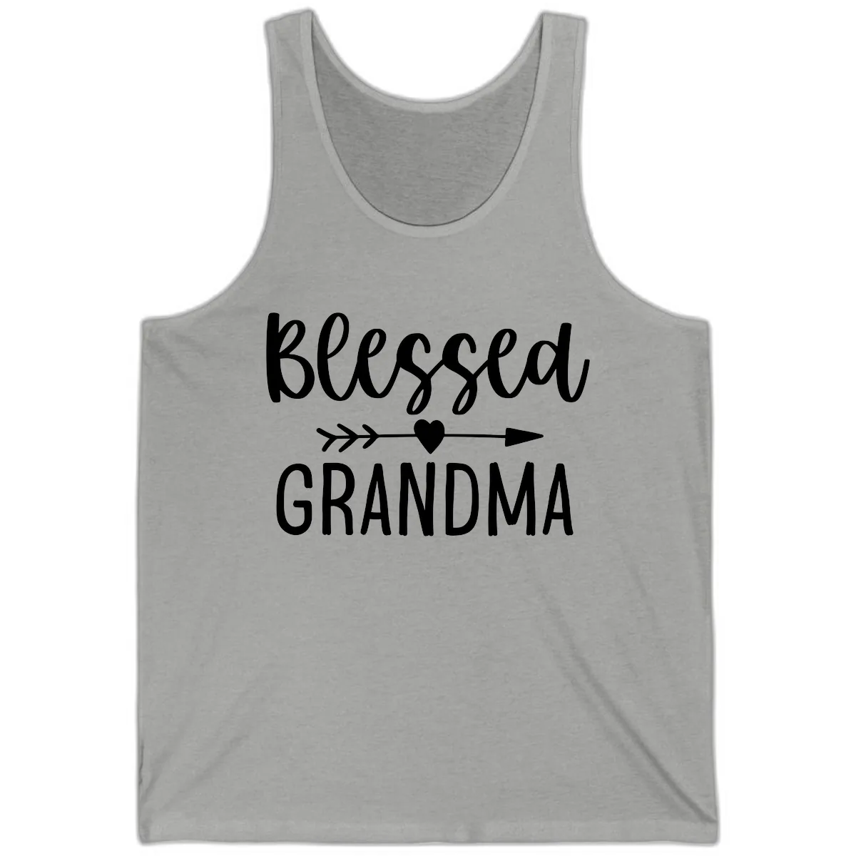 Blessed Grandma Arrow Heart Design Tank in Athletic Heather