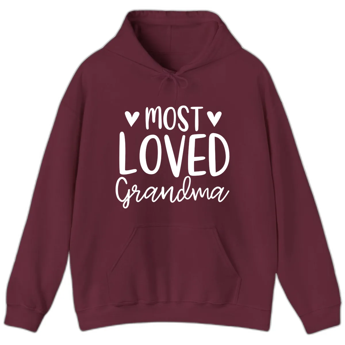Most Loved Grandma Hoodie in Maroon