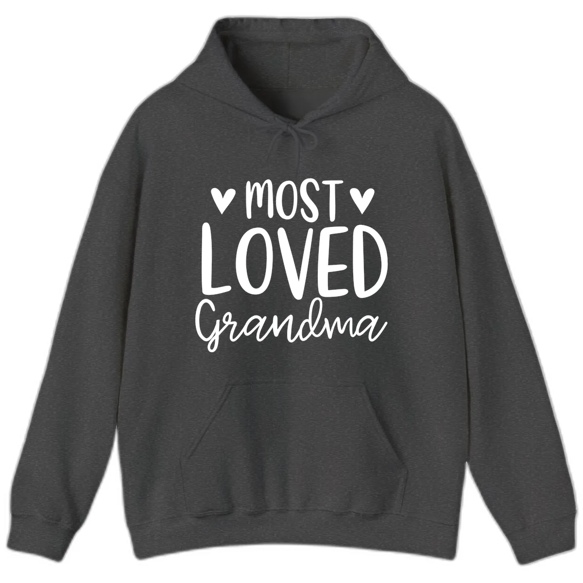 Most Loved Grandma Hoodie in Dark Heather