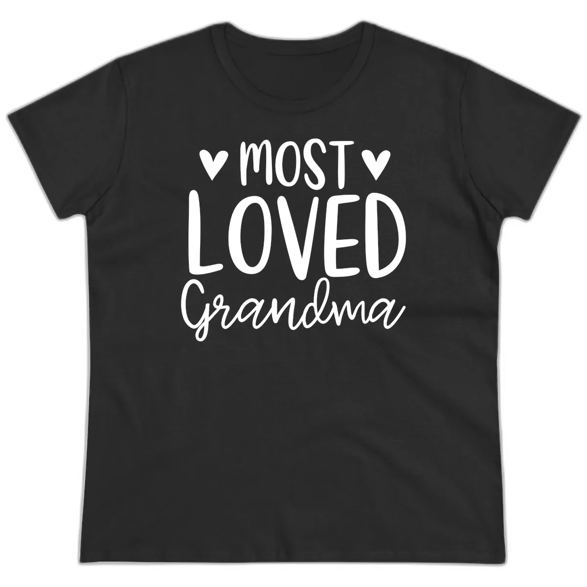 Most Loved Grandma Ladies Tee in Black