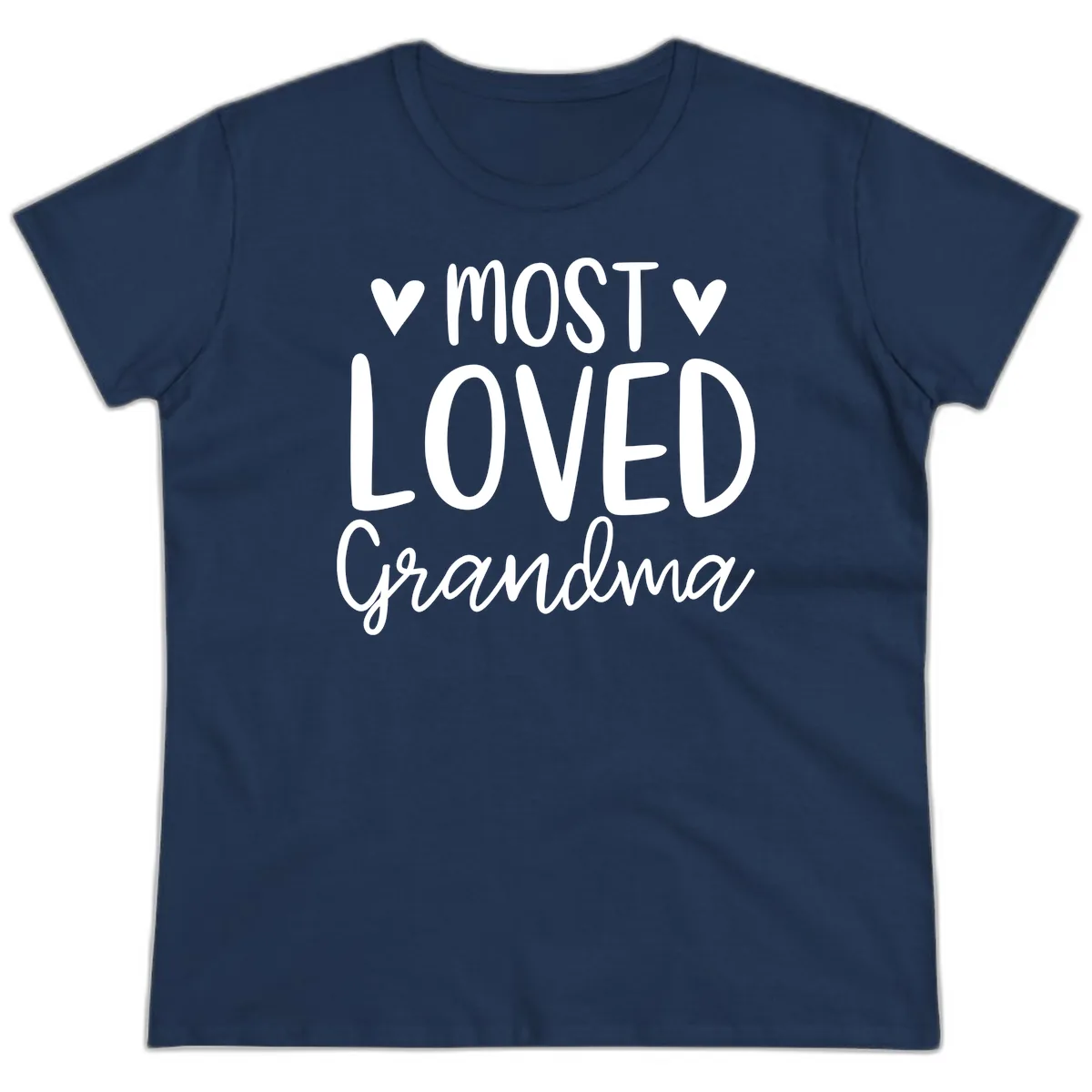Most Loved Grandma Ladies Tee in Navy