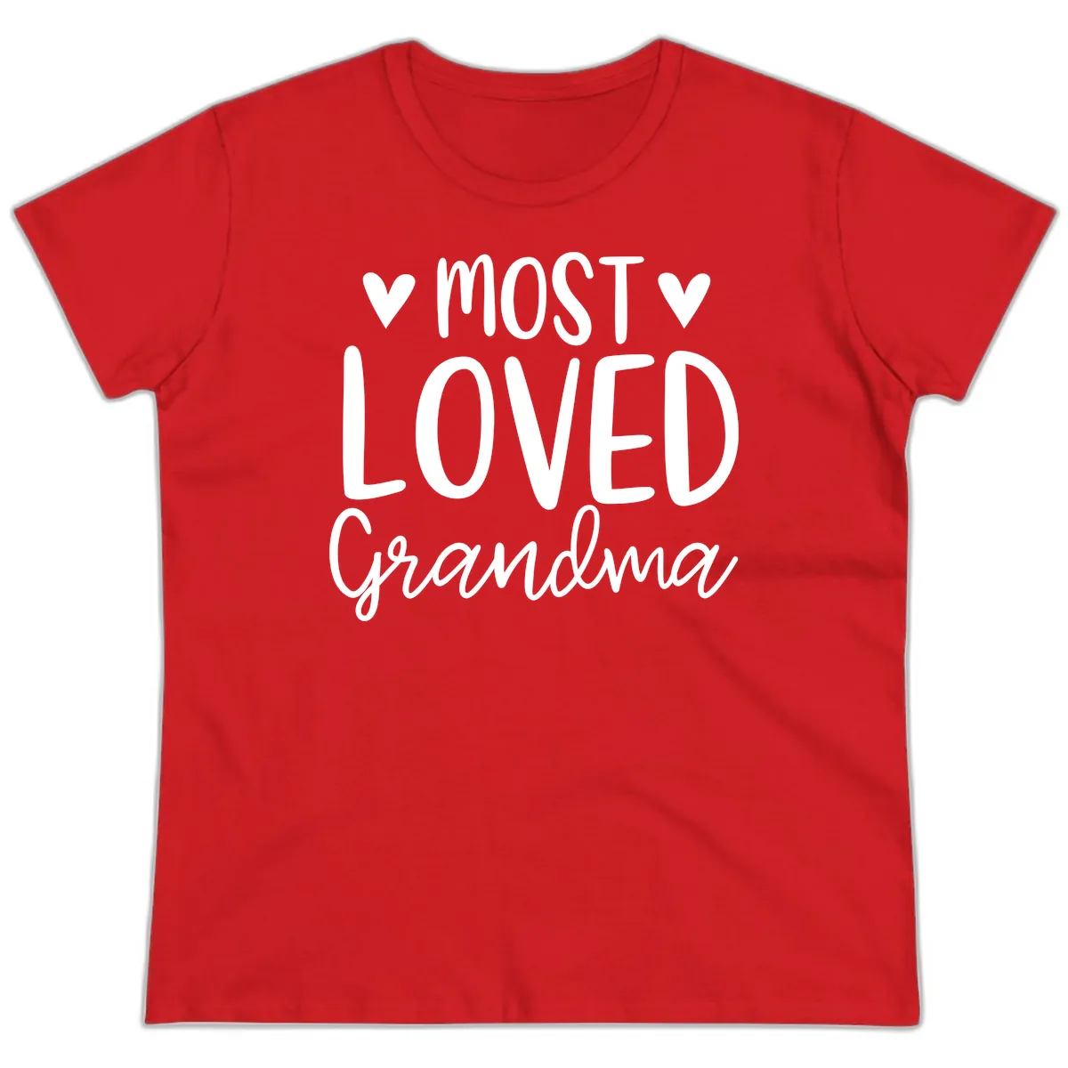 Most Loved Grandma Ladies Tee in Red