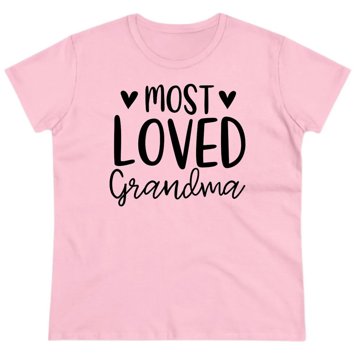 Most Loved Grandma Ladies Tee in Light Pink