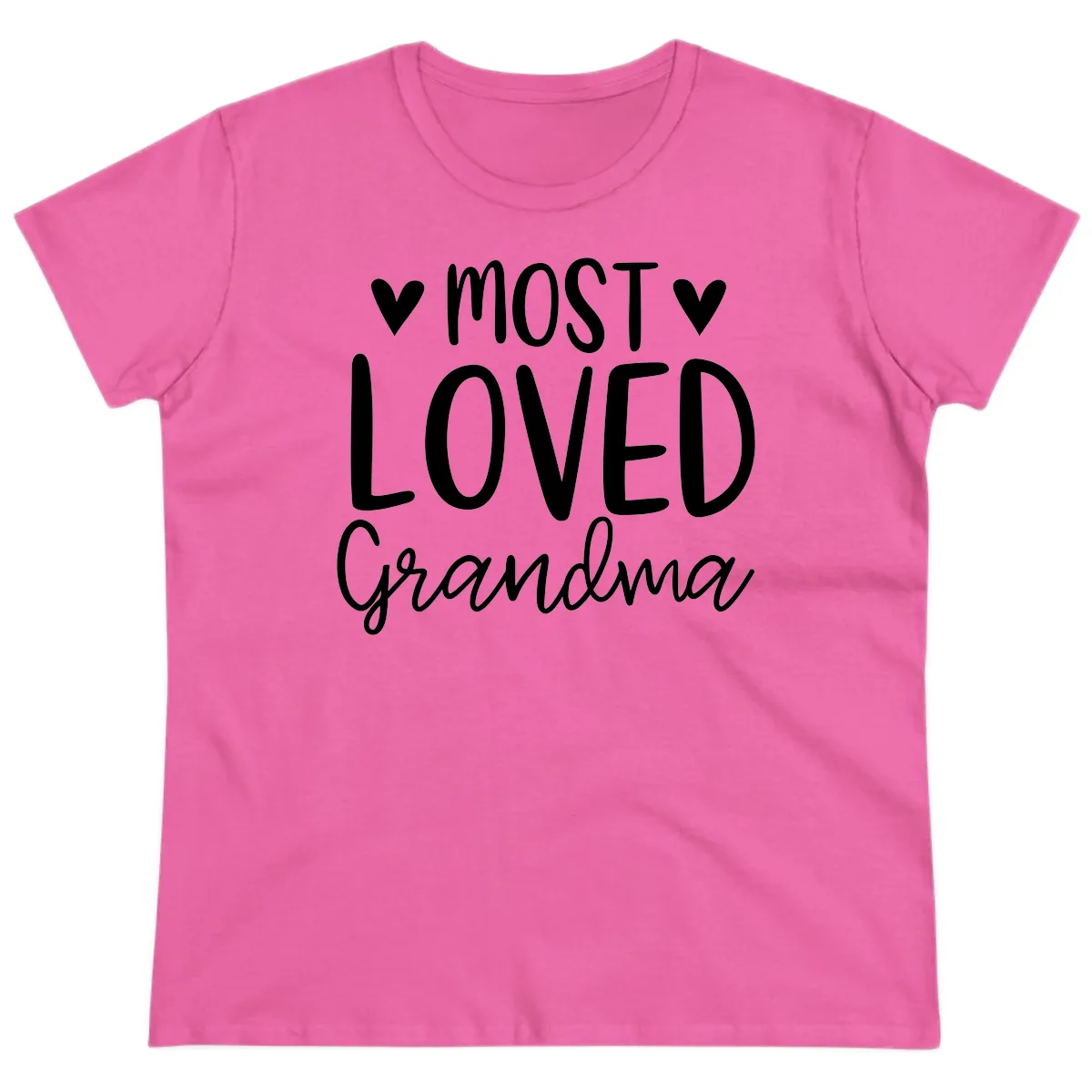 Most Loved Grandma Ladies Tee in Azalea