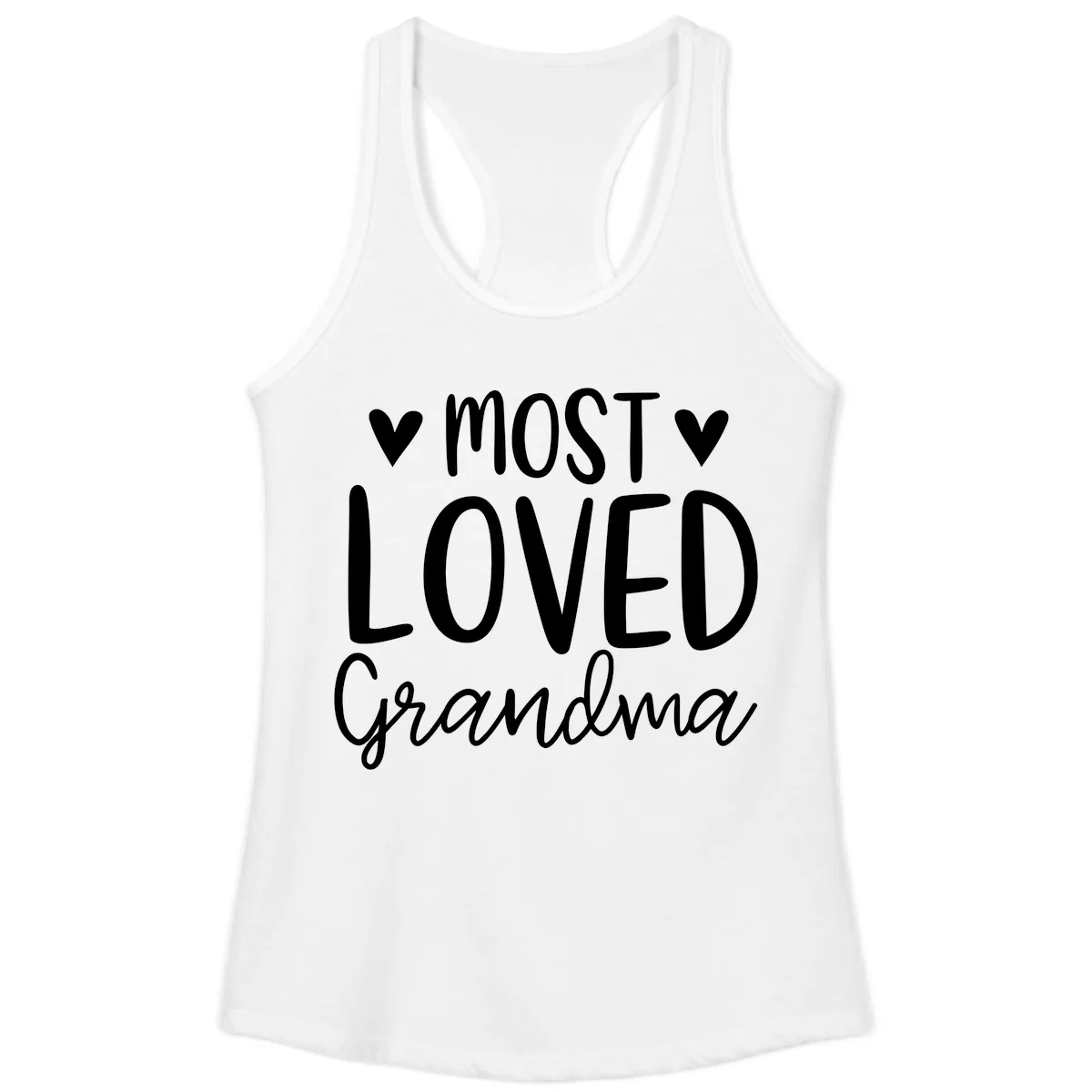 Most Loved Grandma Ladies Tank in White