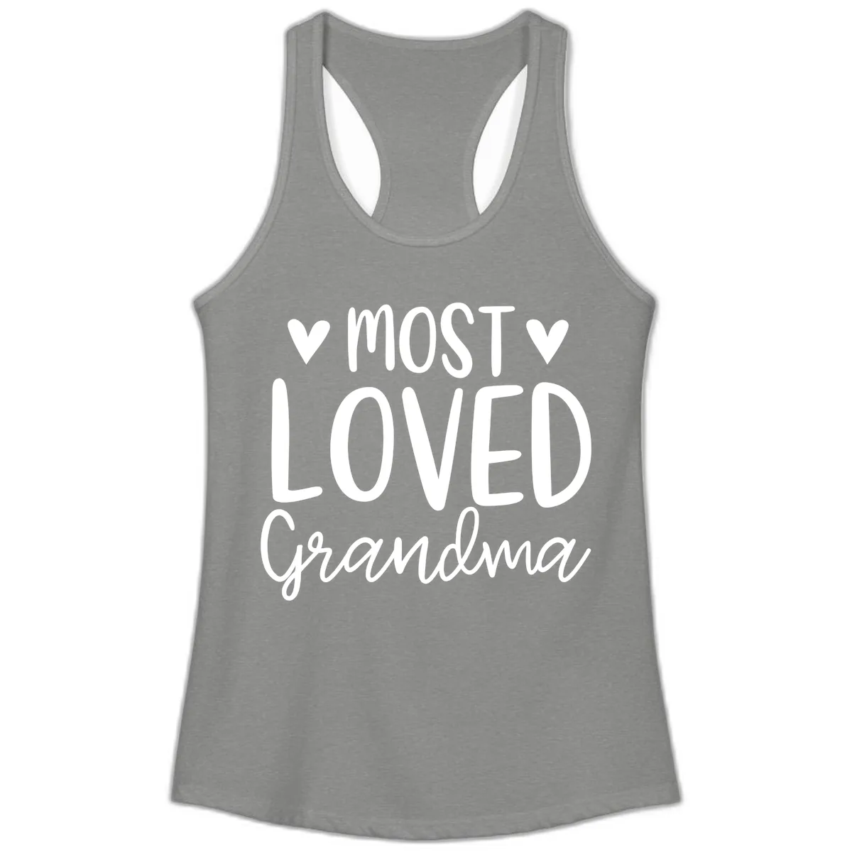 Most Loved Grandma Ladies Tank in Heather Grey