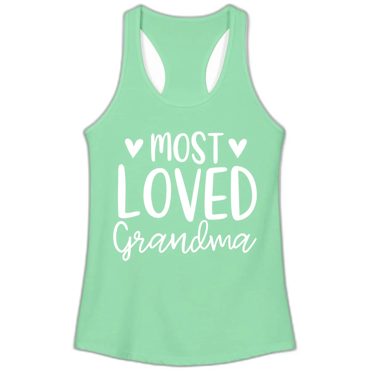 Most Loved Grandma Ladies Tank in Solid Mint