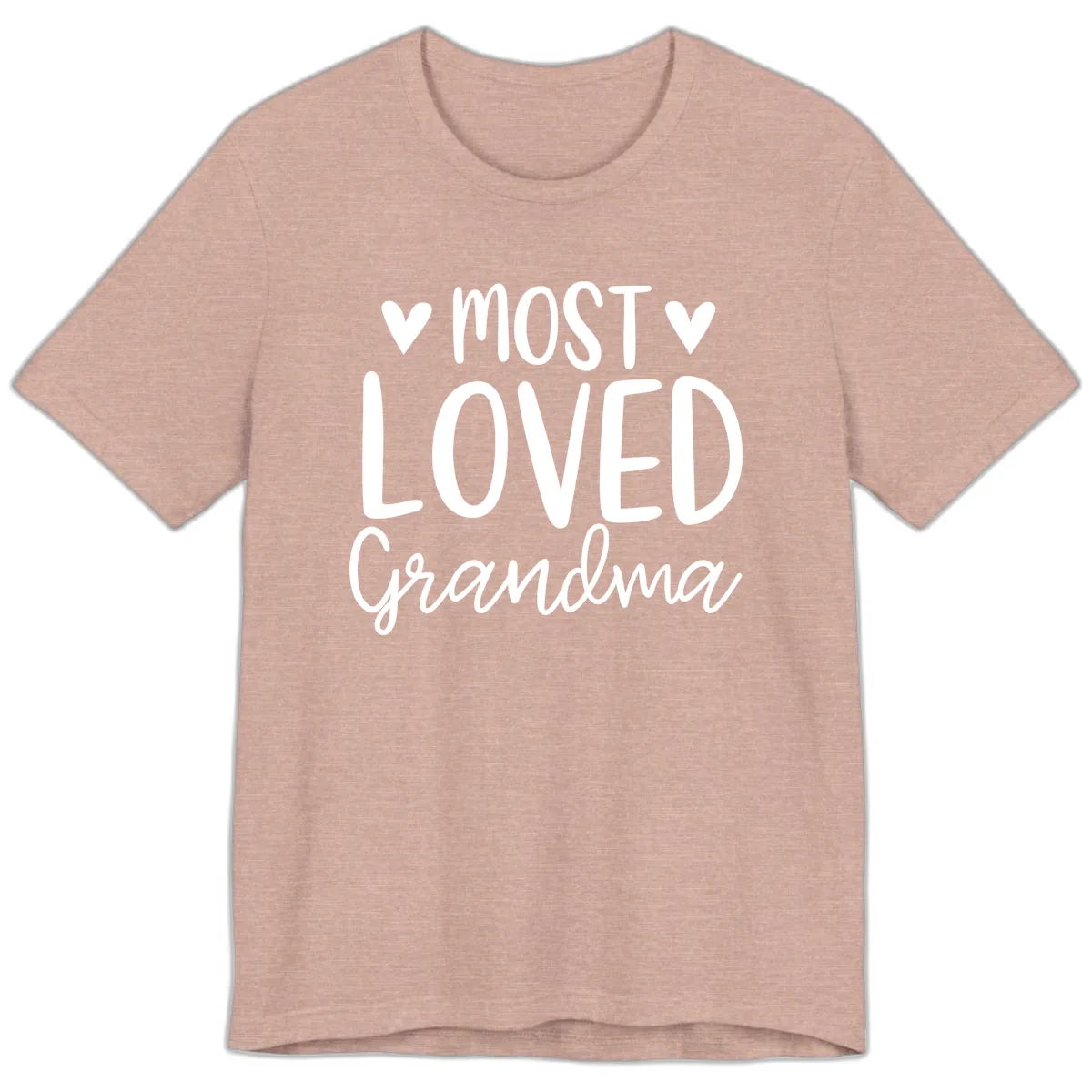 Most Loved Grandma Premium T-Shirt in Heather Prism Peach