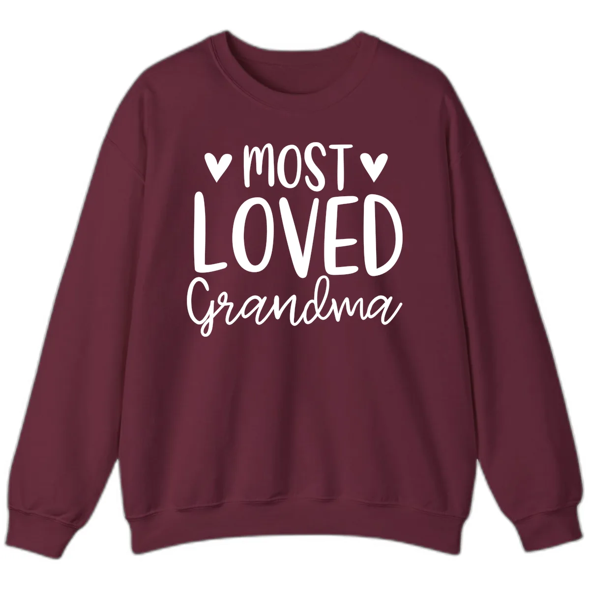Most Loved Grandma Sweatshirt in Maroon