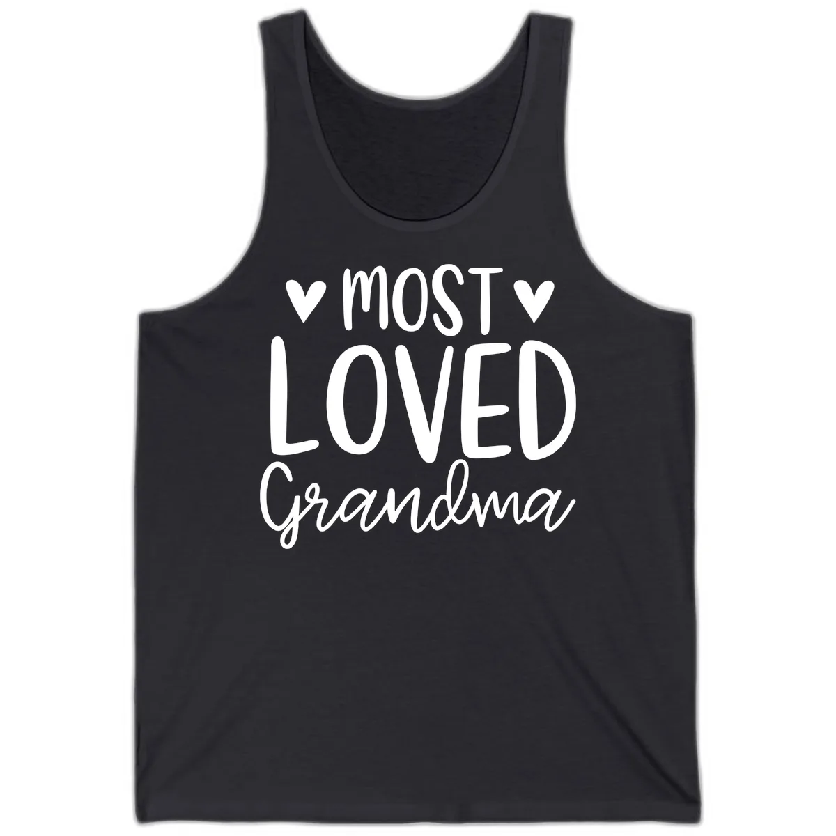 Most Loved Grandma Tank in Dark Grey