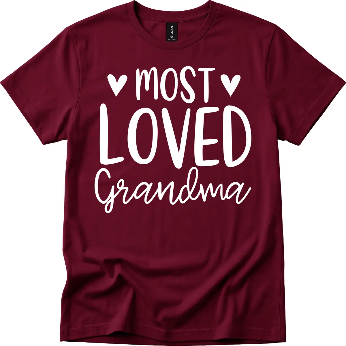 Most Loved Grandma T-Shirt in Maroon