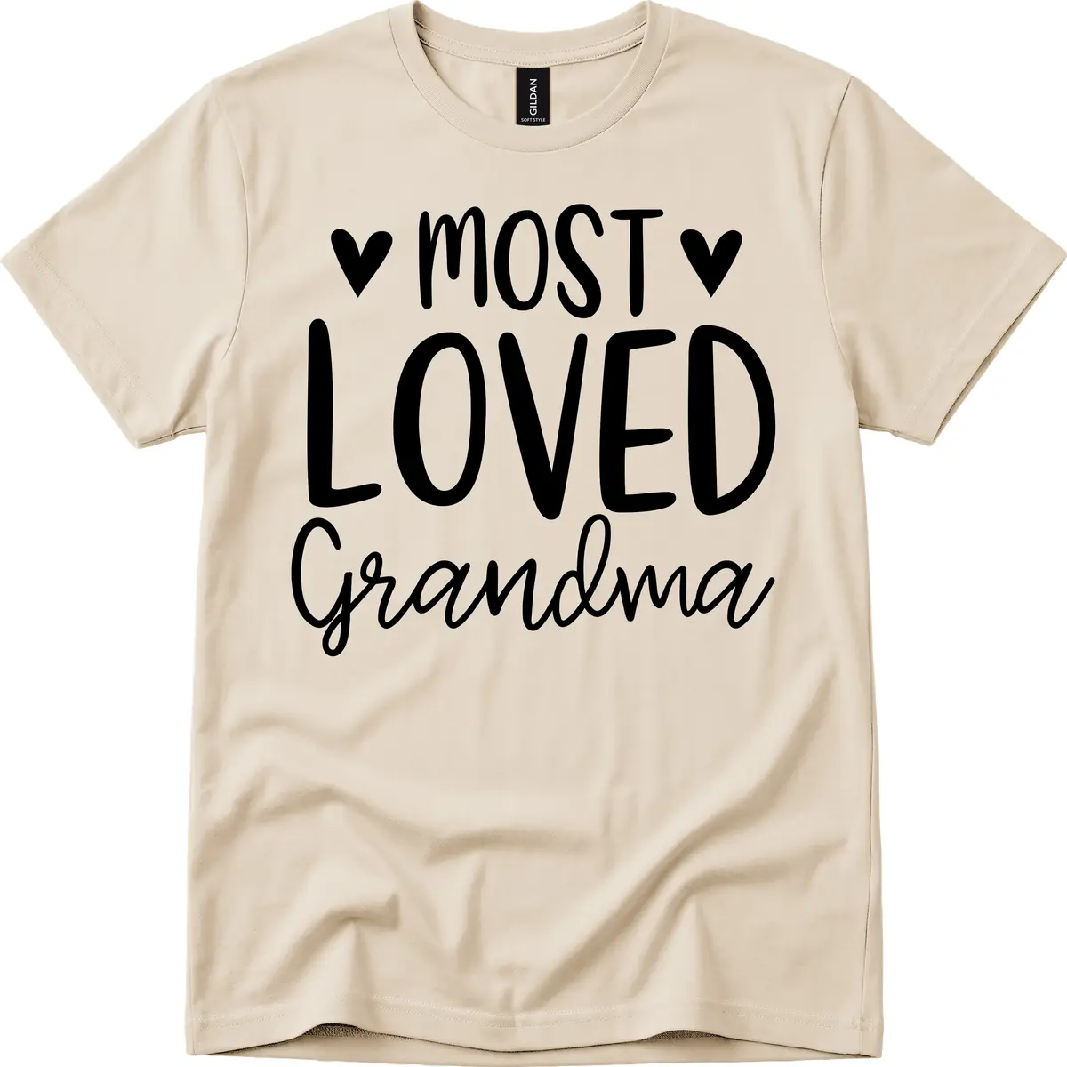 Most Loved Grandma T-Shirt in Sand