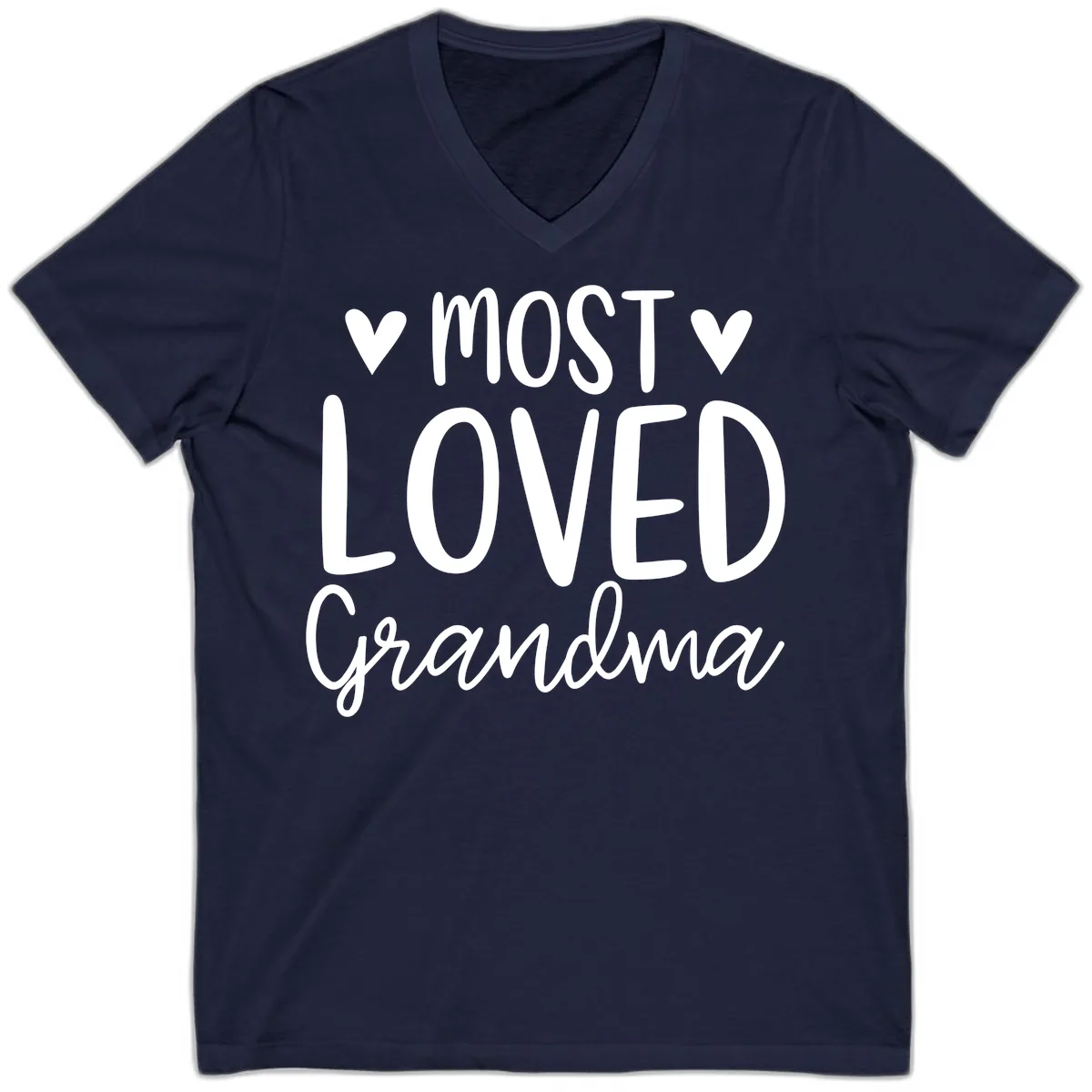 Most Loved Grandma V-Neck in Navy