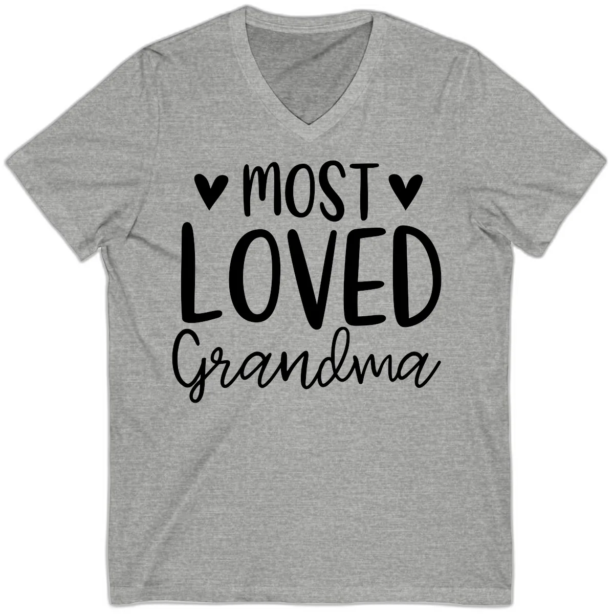 Most Loved Grandma V-Neck in Athletic Heather