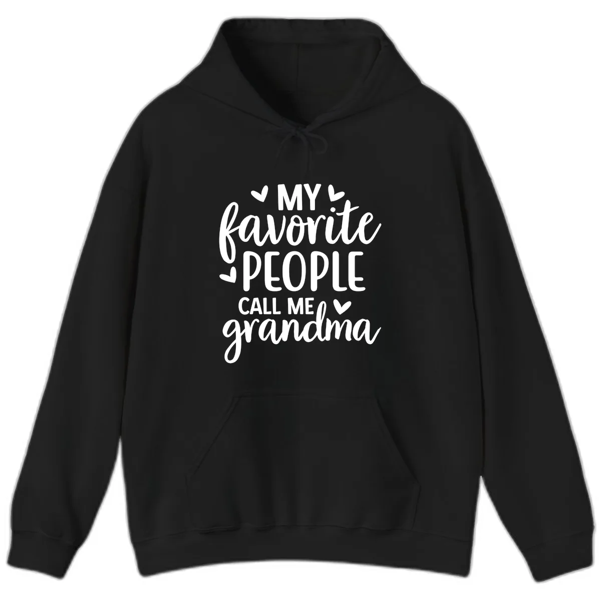 My Favorite People Call Me Grandma Hoodie in Black