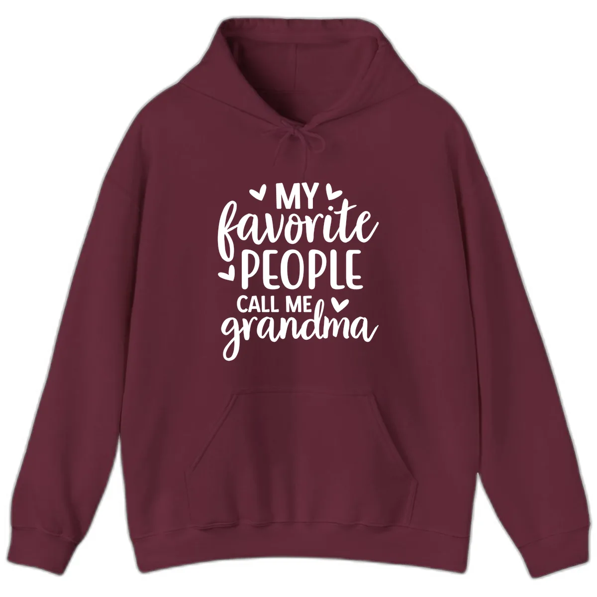 My Favorite People Call Me Grandma Hoodie in Maroon