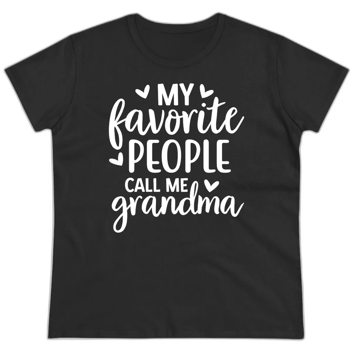 My Favorite People Call Me Grandma Ladies Tee in Black