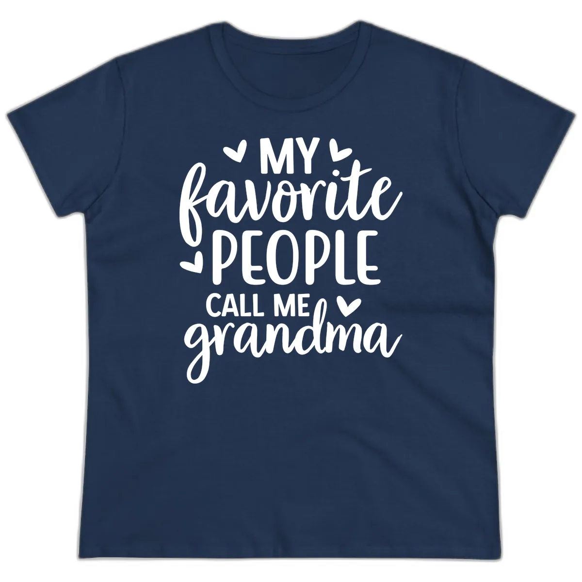 My Favorite People Call Me Grandma Ladies Tee in Navy