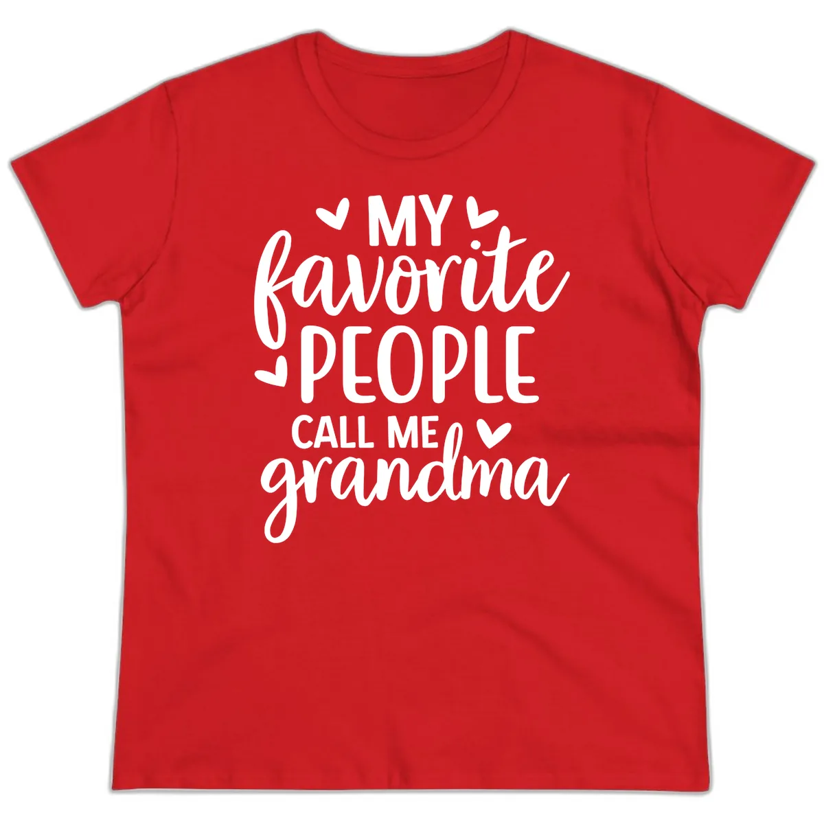 My Favorite People Call Me Grandma Ladies Tee in Red
