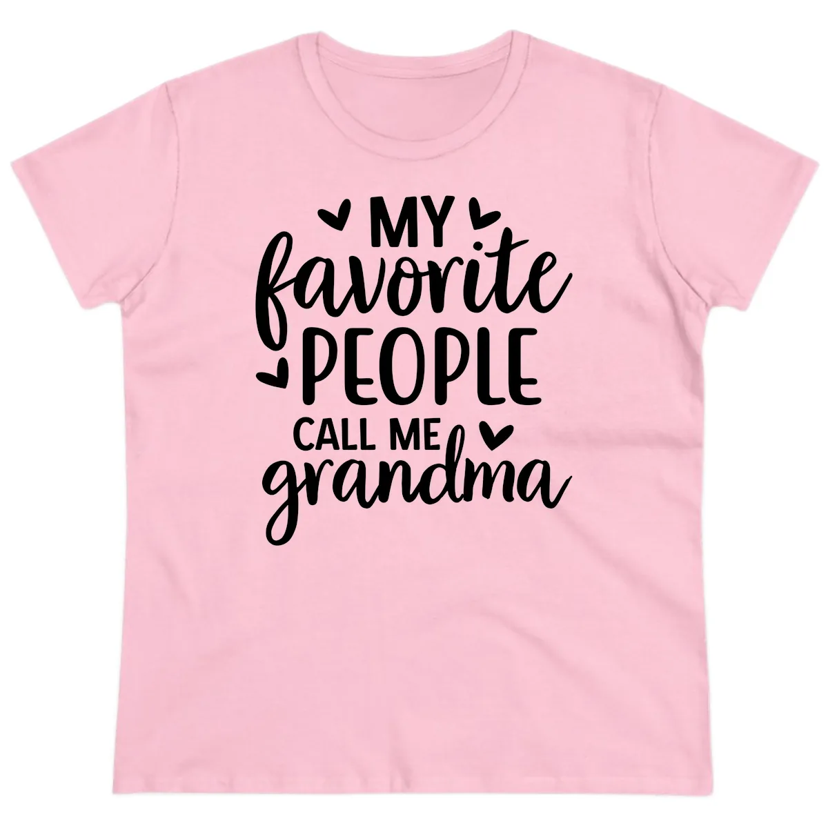 My Favorite People Call Me Grandma Ladies Tee in Light Pink