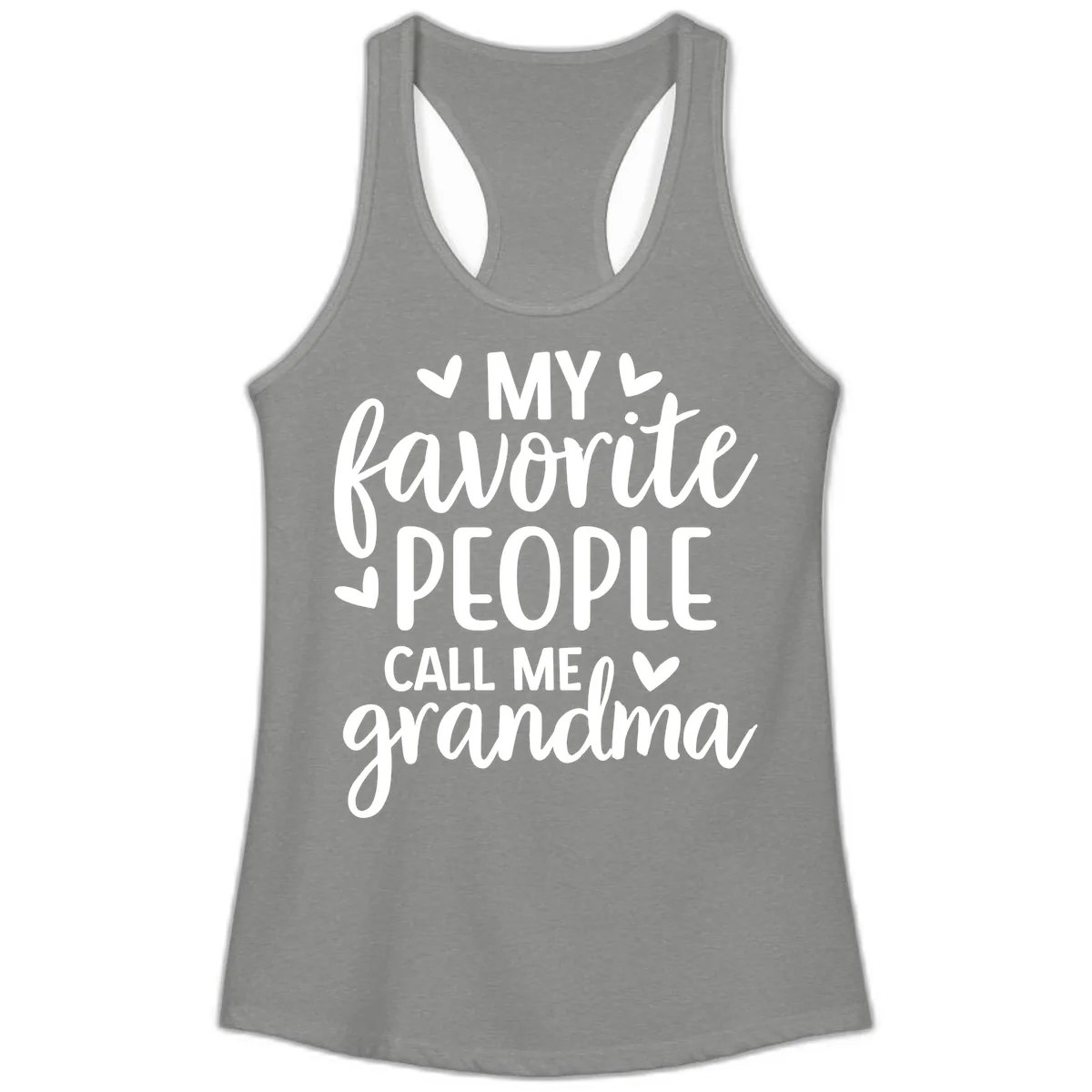 My Favorite People Call Me Grandma Ladies Tank in Heather Grey