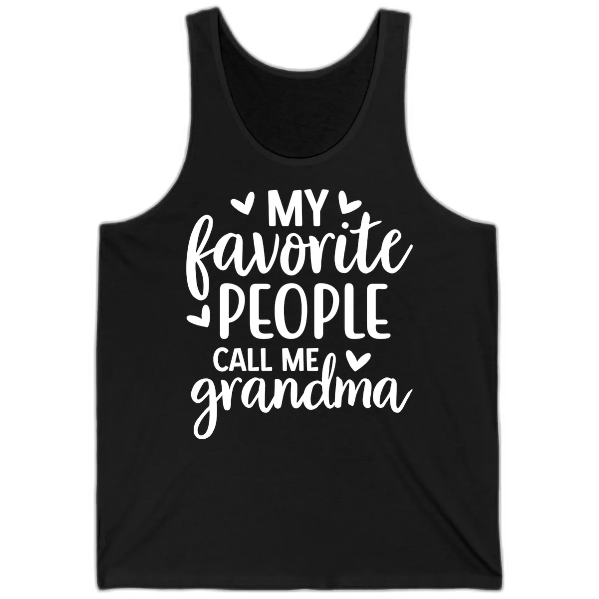 My Favorite People Call Me Grandma Tank in Black