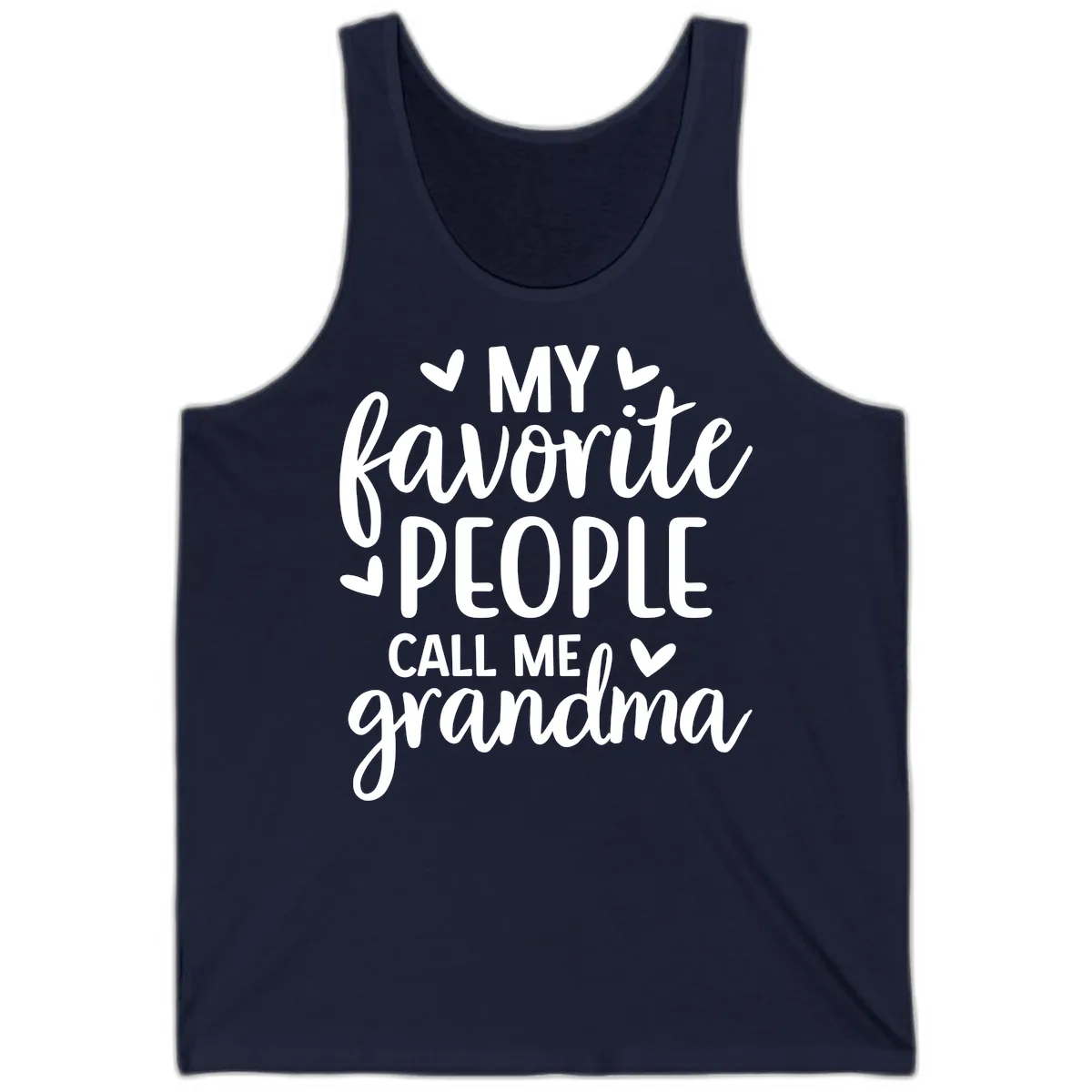 My Favorite People Call Me Grandma Tank in Navy