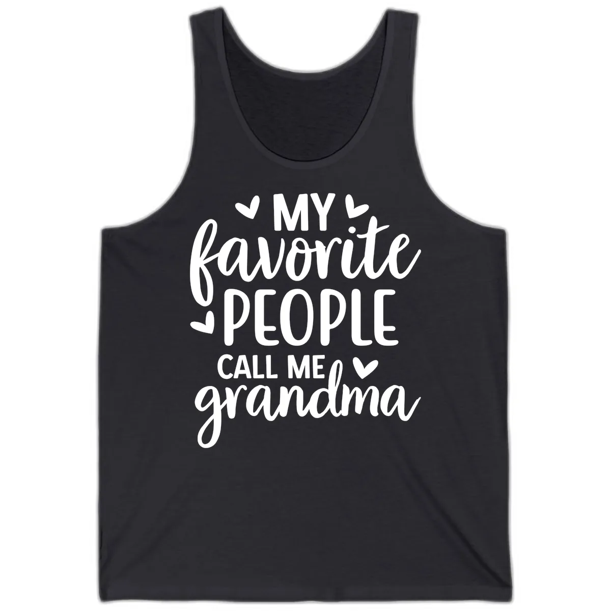 My Favorite People Call Me Grandma Tank in Dark Grey