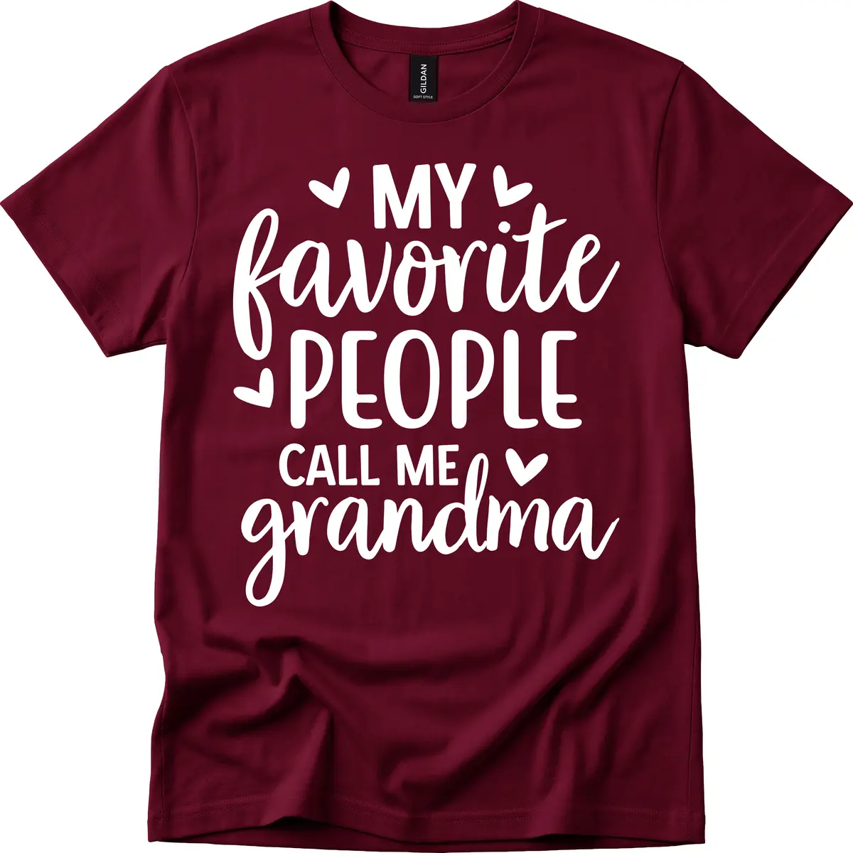 My Favorite People Call Me Grandma T-Shirt in Maroon