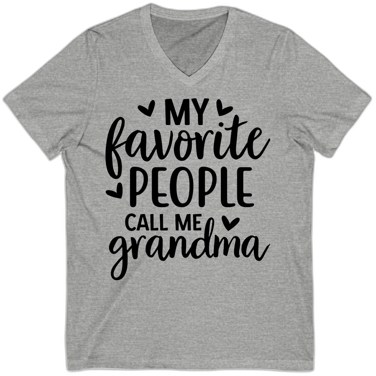 My Favorite People Call Me Grandma V-Neck in Athletic Heather