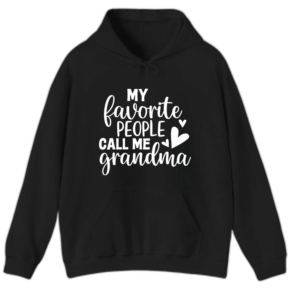 My Favorite People Call Me Grandma Hoodie in Black