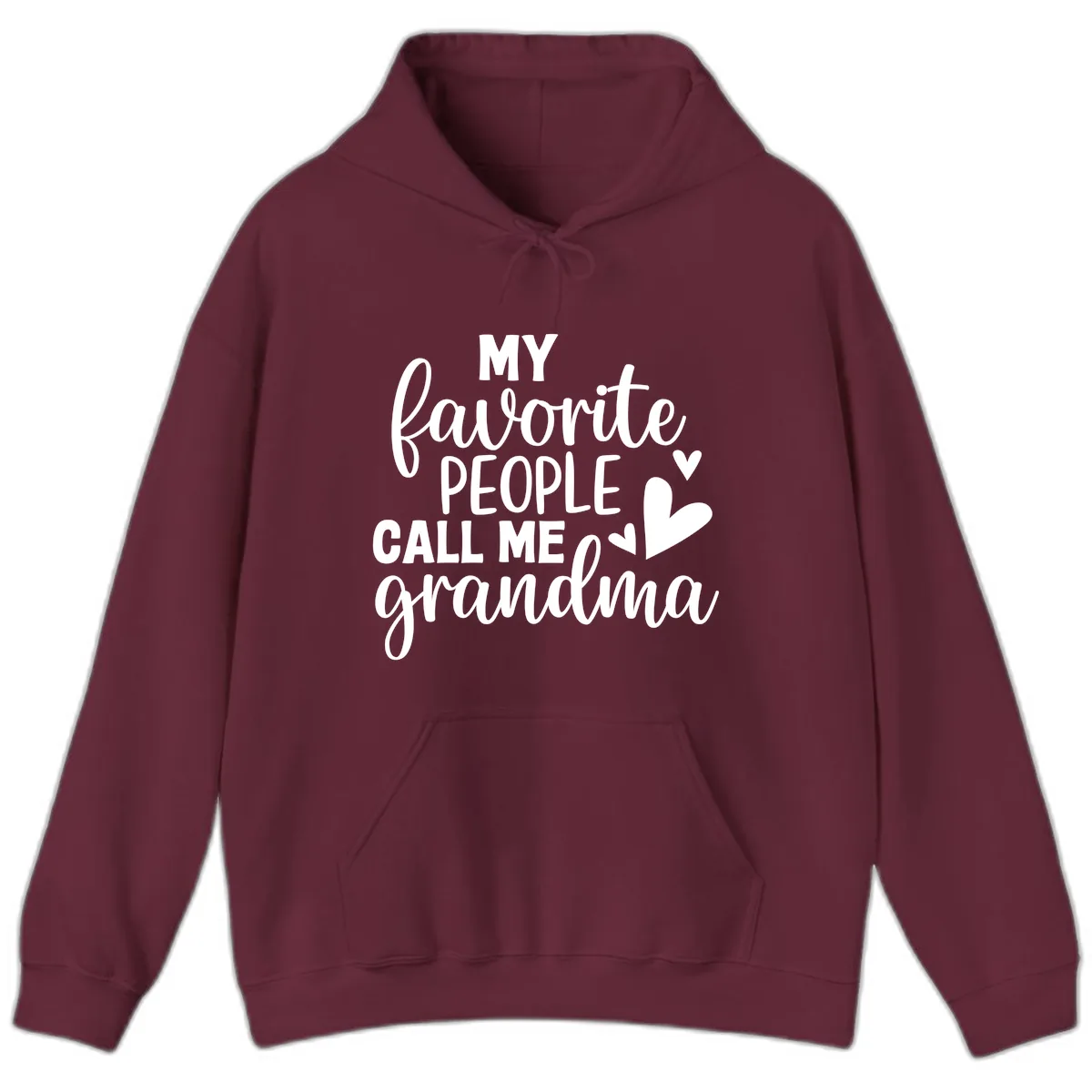 My Favorite People Call Me Grandma Hoodie in Maroon