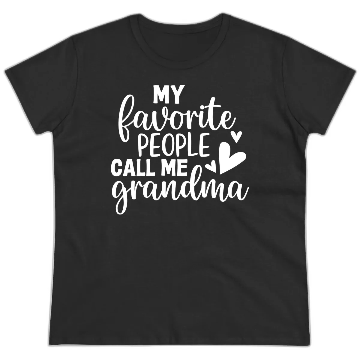 My Favorite People Call Me Grandma Ladies Tee in Black