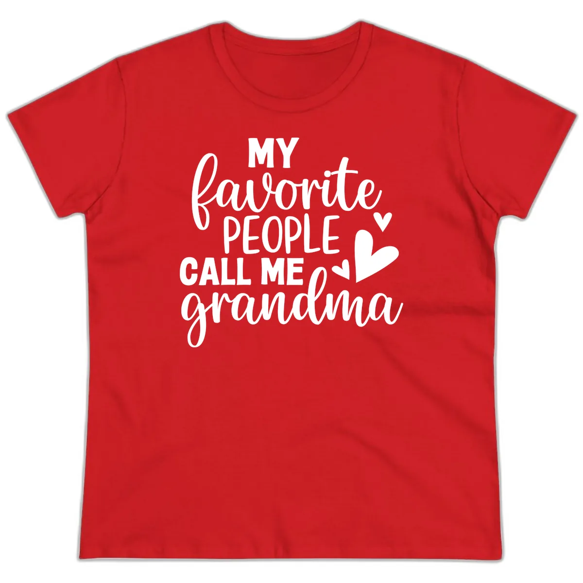 My Favorite People Call Me Grandma Ladies Tee in Red