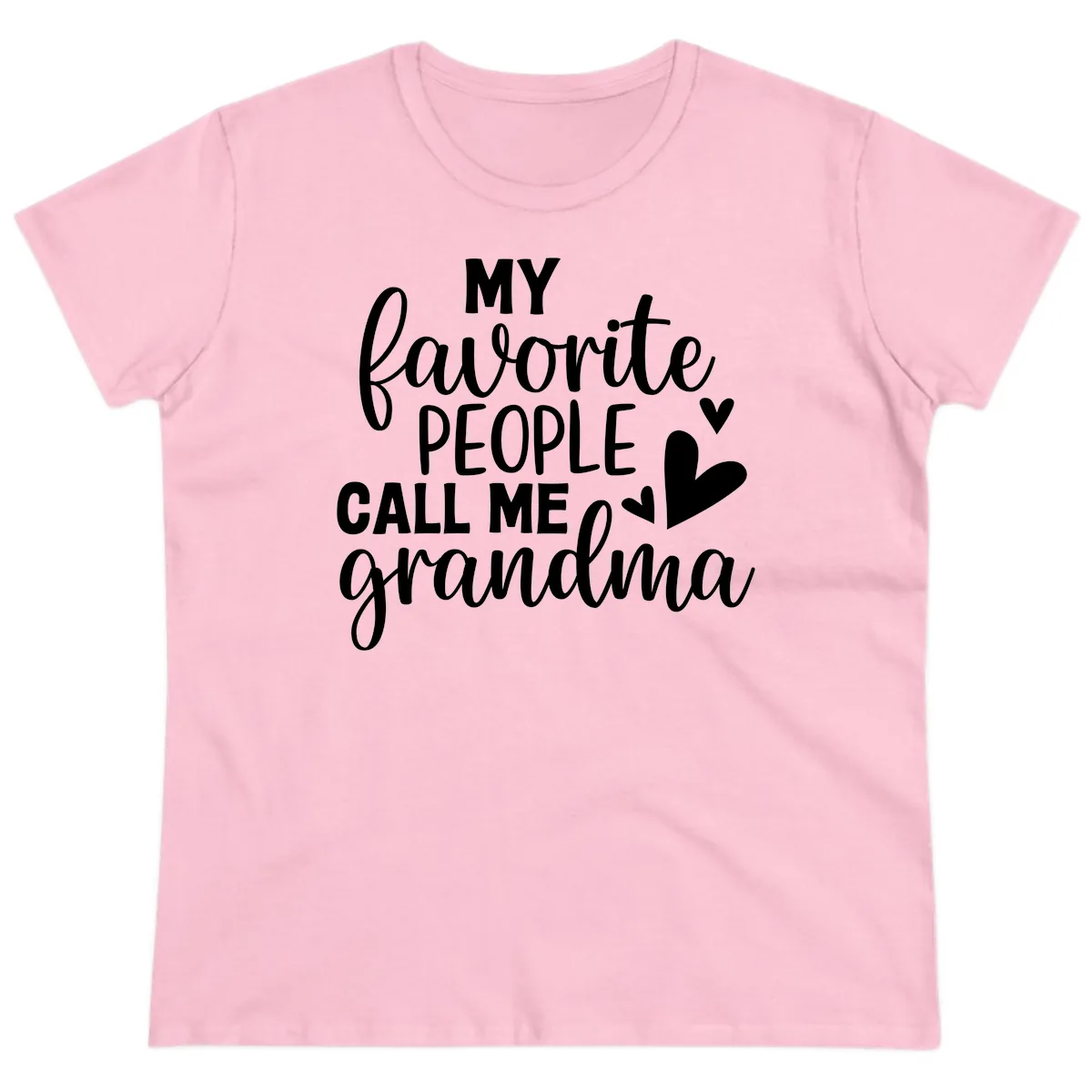 My Favorite People Call Me Grandma Ladies Tee in Light Pink